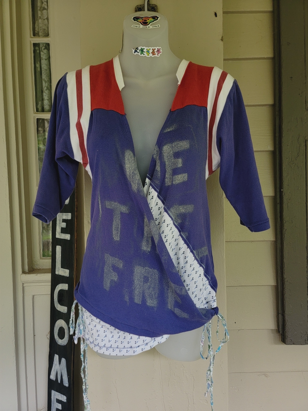 OG We The Free People Purple Bohobo Diy Vtg Sports Insp Retro Wrap Top 2010s